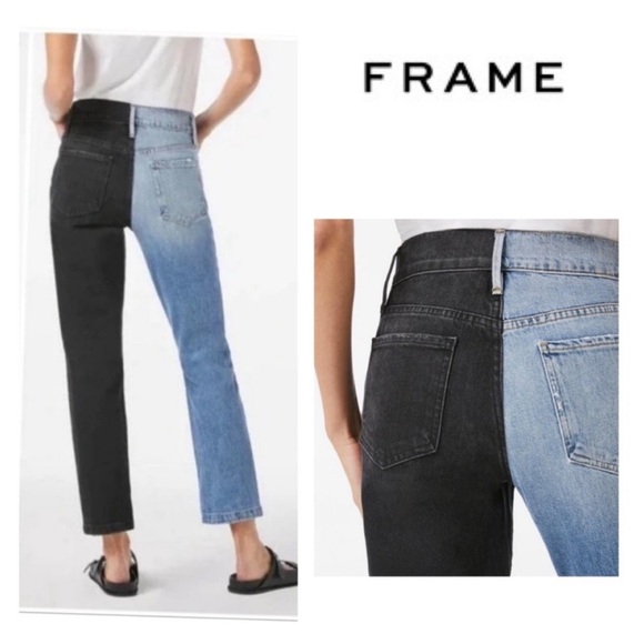 Frame Denim Le Sylvie Playtha Black Indigo Mix - Picture 12 of 12